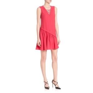 Opening Ceremony Stone Lattice A-Line Dress In Dragonfruit Small
